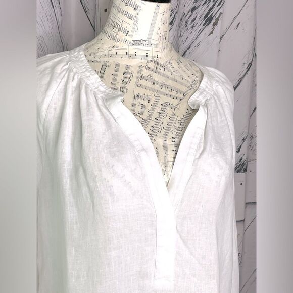 J.Crew Cabana Linen Top White L - Picture 3 of 8